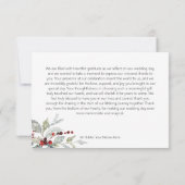 Rustieke Winter Holly Berries & Sneeuw Bruiloft Bedankkaart (Achterkant)