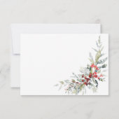 Rustieke Winter Holly Berries & Sneeuw Bruiloft QR RSVP Kaartje (Achterkant)