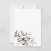 Rustieke Winter Holly Berries & Sneeuw Bruiloft Save The Date (Achterkant)
