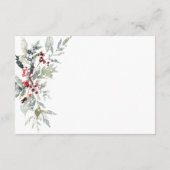 Rustieke Winter Holly Berries & Sneeuwreceptie Informatiekaartje (Achterkant)
