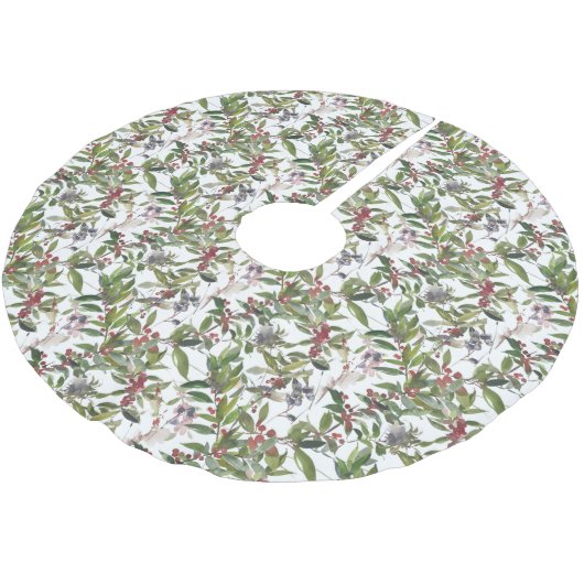 Rustieke Winter Holly Berries Vakantie Kerstmis Kerstboom Rok (Gekanteld)