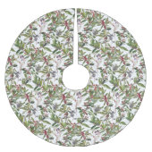 Rustieke Winter Holly Berries Vakantie Kerstmis Kerstboom Rok (Voorkant)