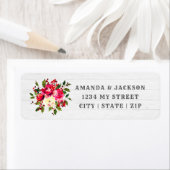 Rustieke Winter Holly Bloemen Bruiloft Retouradres Etiket (Insitu)