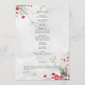 Rustieke Winter Holly & Pine Trouwprogramma Programmakaart (Achterkant)