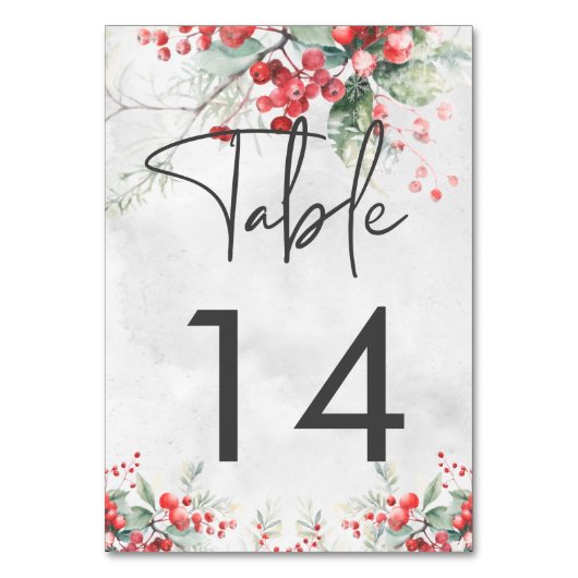 Rustieke Winter Holly & Pine Wedding Kaart (Voorkant)