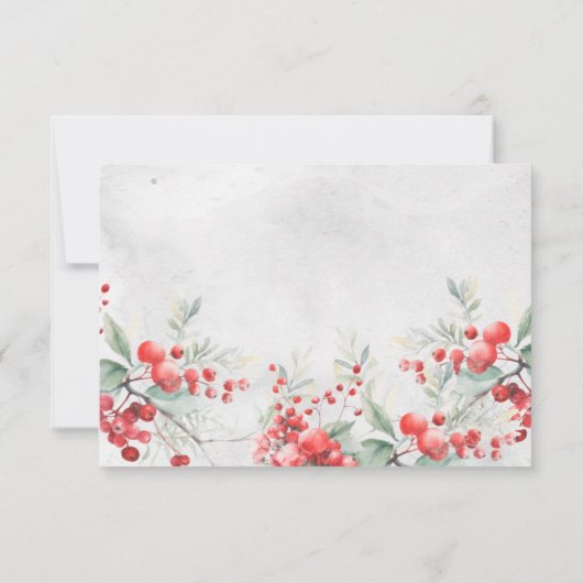 Rustieke Winter Holly & Pine Wedding Save The Date (Achterkant)