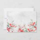 Rustieke Winter Holly & Pine Wedding Save The Date (Achterkant)