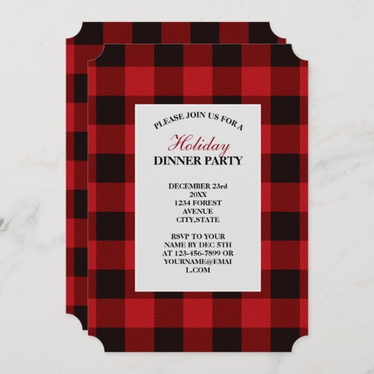 rustieke winter houthakker rode buffel geruite fee kaart (Voorkant / Achterkant)