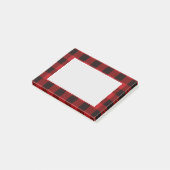 rustieke winter houthakker rood buffel geruit fees post-it® notes (Schuin)