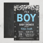 Rustieke Winter Jongen Baby Shower Uitnodiging (Voorkant / Achterkant)