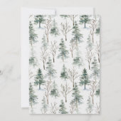 Rustieke winter kalligrafie botanische bruiloft kaart (Achterkant)