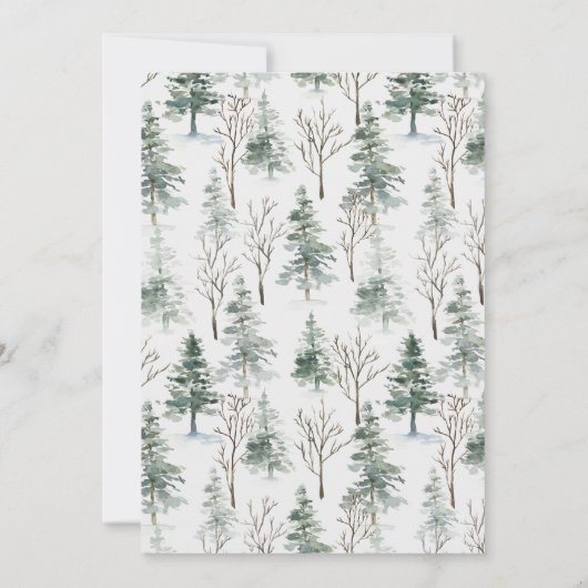 Rustieke winter kalligrafie botanische bruiloft kaart (Achterkant)