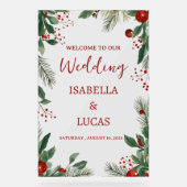 Rustieke Winter Kerst Acryl Trouwbord Acryl Bord (Voorkant)