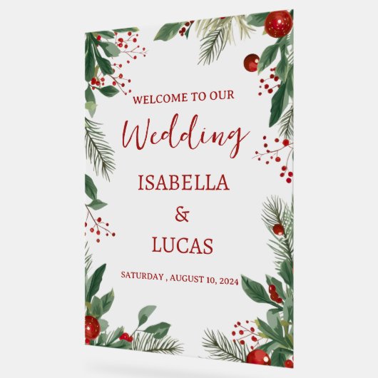 Rustieke Winter Kerst Acryl Trouwbord Acryl Bord (Hoek)