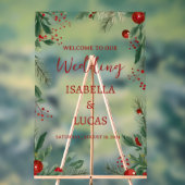 Rustieke Winter Kerst Acryl Trouwbord Bord (Neutraal)