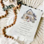 Rustieke winter kerst schuur bruiloft kaart