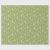 Rustieke Winter Kerstboom en Sneeuwgroen Cadeaupapier (Vlak)