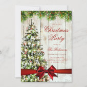 Rustieke Winter Kerstboom Uitnodigen Programma Men (Voorkant)