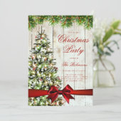 Rustieke Winter Kerstboom Uitnodigen Programma Men (Staand voorkant)