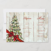 Rustieke Winter Kerstboom Uitnodigen Programma Men (Achterkant)