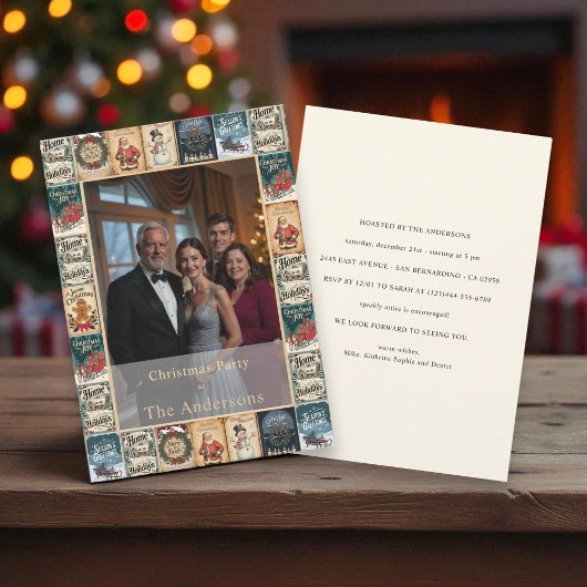 Rustieke Winter Kerstfeest Uitnodiging