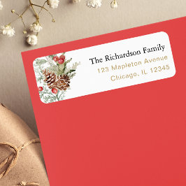 Rustieke winter Kerstgebladerte label