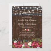 Rustieke Winter Kerstmis Bloemen Barrel Bruiloft Kaart (Voorkant)