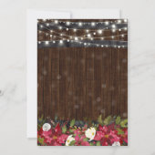 Rustieke Winter Kerstmis Bloemen Barrel Bruiloft Kaart (Achterkant)