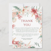 Rustieke Winter Kerstmis Bloemen Foto bruiloft Bedankkaart (Voorkant)