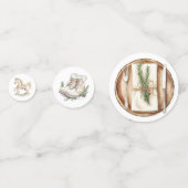 Rustieke Winter Kerstmis Monogram Confetti (Voorkanten)