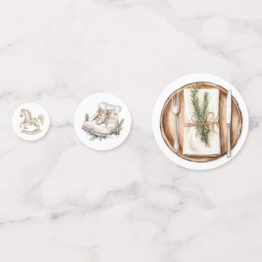 Rustieke Winter Kerstmis Monogram Confetti (Voorkanten)