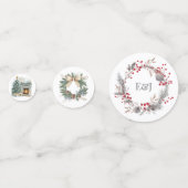 Rustieke Winter Kerstmis Monogram Confetti (Achterkanten)