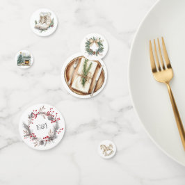 Rustieke Winter Kerstmis Monogram Confetti