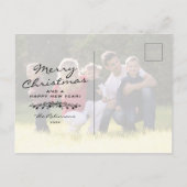 Rustieke Winter Kerstvakantie 4 Foto Aankondigingskaart (Achterkant)