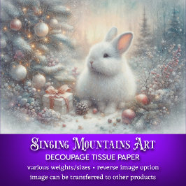 Rustieke Winter Konijn Kerstmis Woodland Decoupage Tissuepapier