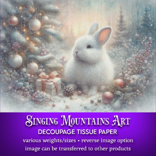 Rustieke Winter Konijn Kerstmis Woodland Decoupage Tissuepapier