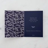 Rustieke Winter Krans Blauw Feestdagen Kaart (Binnen)