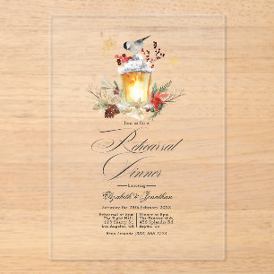 Rustieke Winter Lantaarn Transparant Repetitie Din Acryl Uitnodigingen