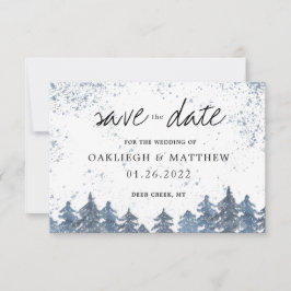 Rustieke Winter Lichte Blauwe Bos Save the Date