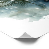 rustieke winter mistige bomen bruiloft zitgrafiek poster (Hoek)