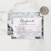 Rustieke Winter Mountain Wedding Response Kaart Notitiekaartje (Voorkant / Achterkant in situ)