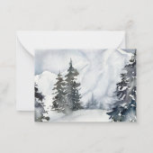 Rustieke Winter Mountain Wedding Response Kaart Notitiekaartje (Achterkant)