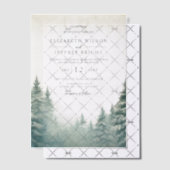 Rustieke Winter Mountains bruiloft Vellum Uitnodigingen (Offset (Uitnodiging))