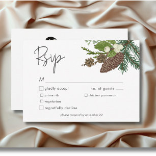 Rustieke Winter Natuur & Pine Dinner RSVP Kaartje
