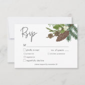 Rustieke Winter Natuur & Pine Dinner RSVP Kaartje (Voorkant)
