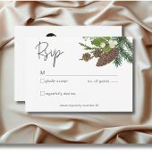 Rustieke Winter Natuur & Pine RSVP Kaartje