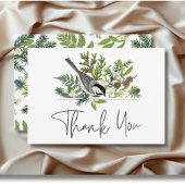 Rustieke Winter Natuur & Pine Wedding Bedankkaart