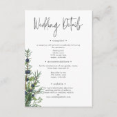Rustieke Winter Natuur & Pine Wedding Details Informatiekaartje (Voorkant)