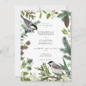 Rustieke Winter Natuur & Pine Wedding Kaart (Voorkant)