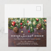 Rustieke Winter Nieuwe Adres Bewegende aankondigin Aankondigingskaart (Voorkant / Achterkant)